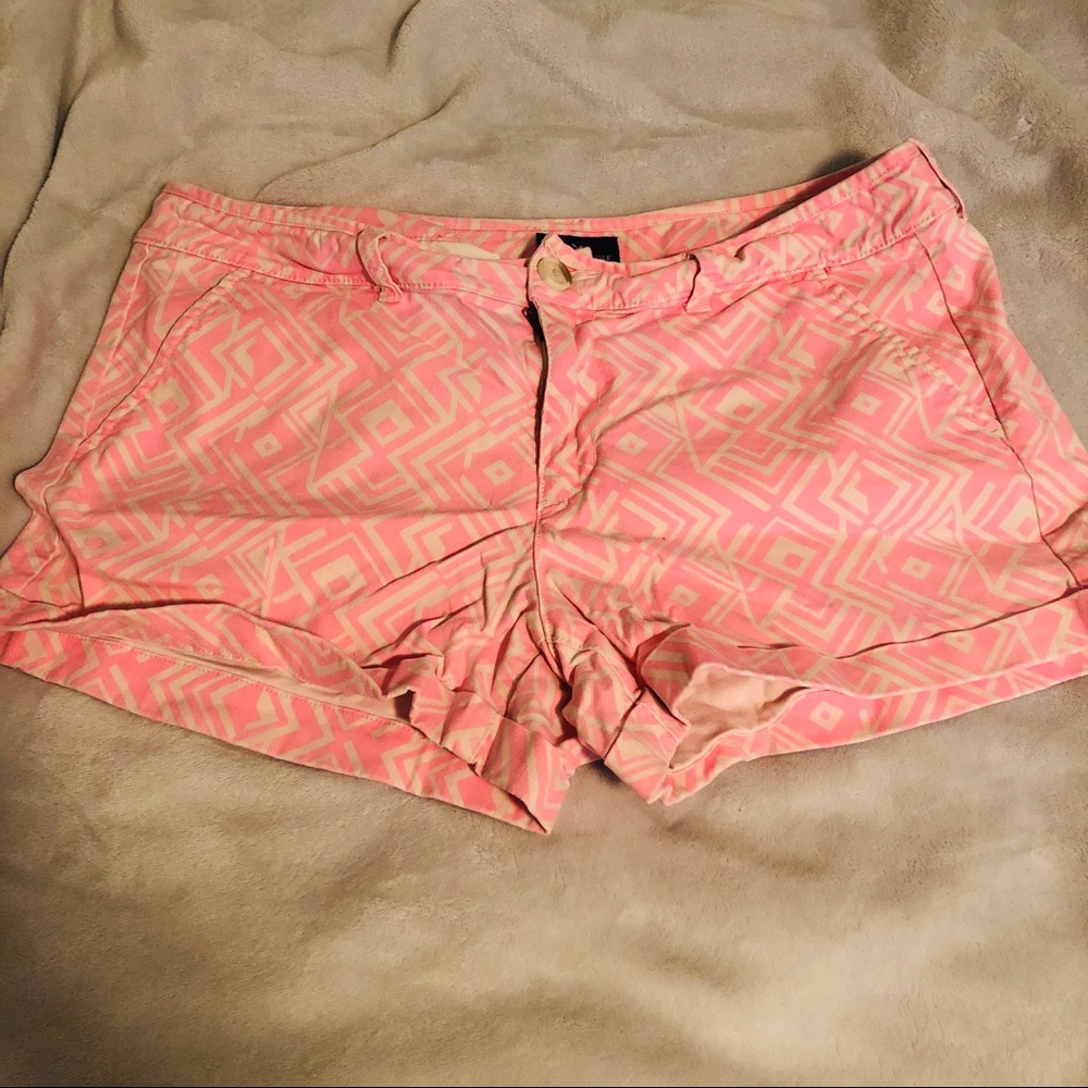 Neon Pink Patterned AE Shorts